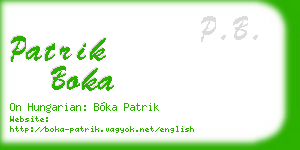 patrik boka business card